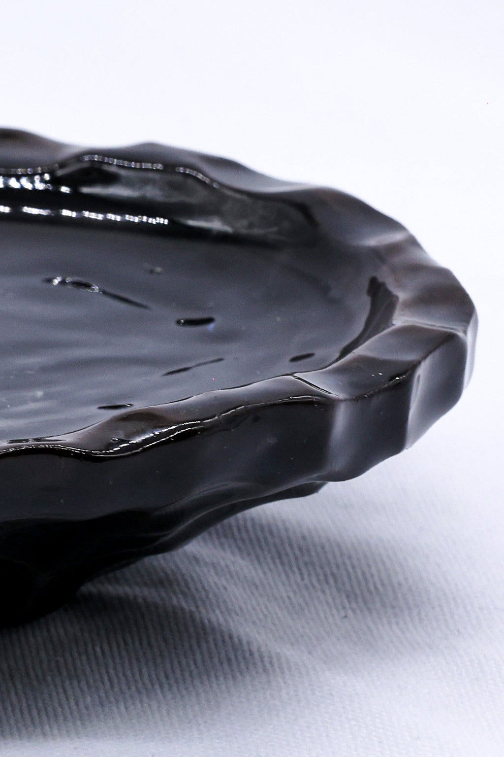 Cobalt Shadow Seashell Serenity Handmade Ceramic Plate