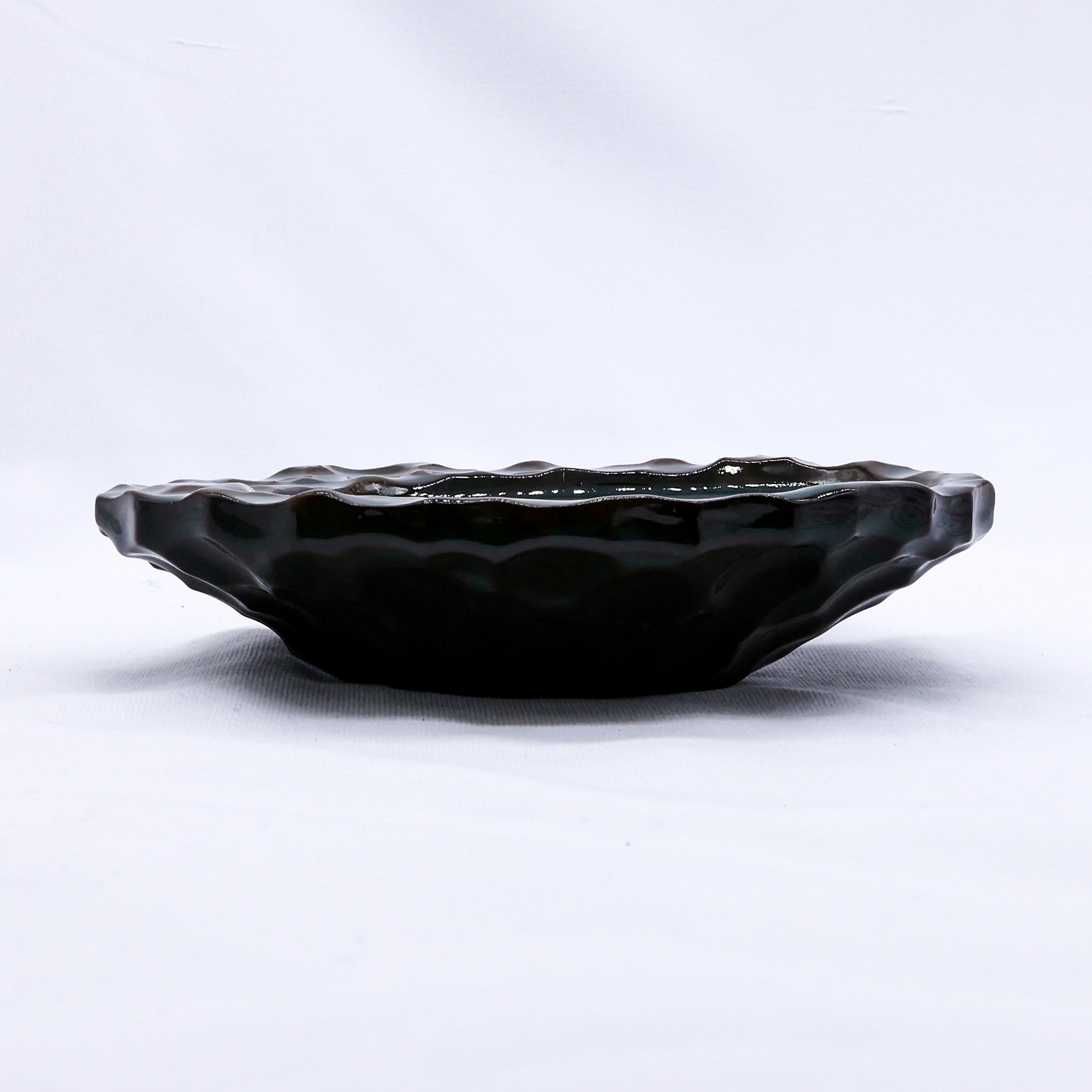 Aegean Moss Tide Seashell Serenity Handmade Ceramic Plate