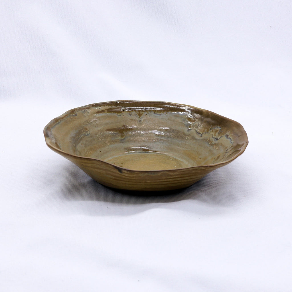 Bronze Olive Drift Lava Handmade Ceramic Stoneware Plate
