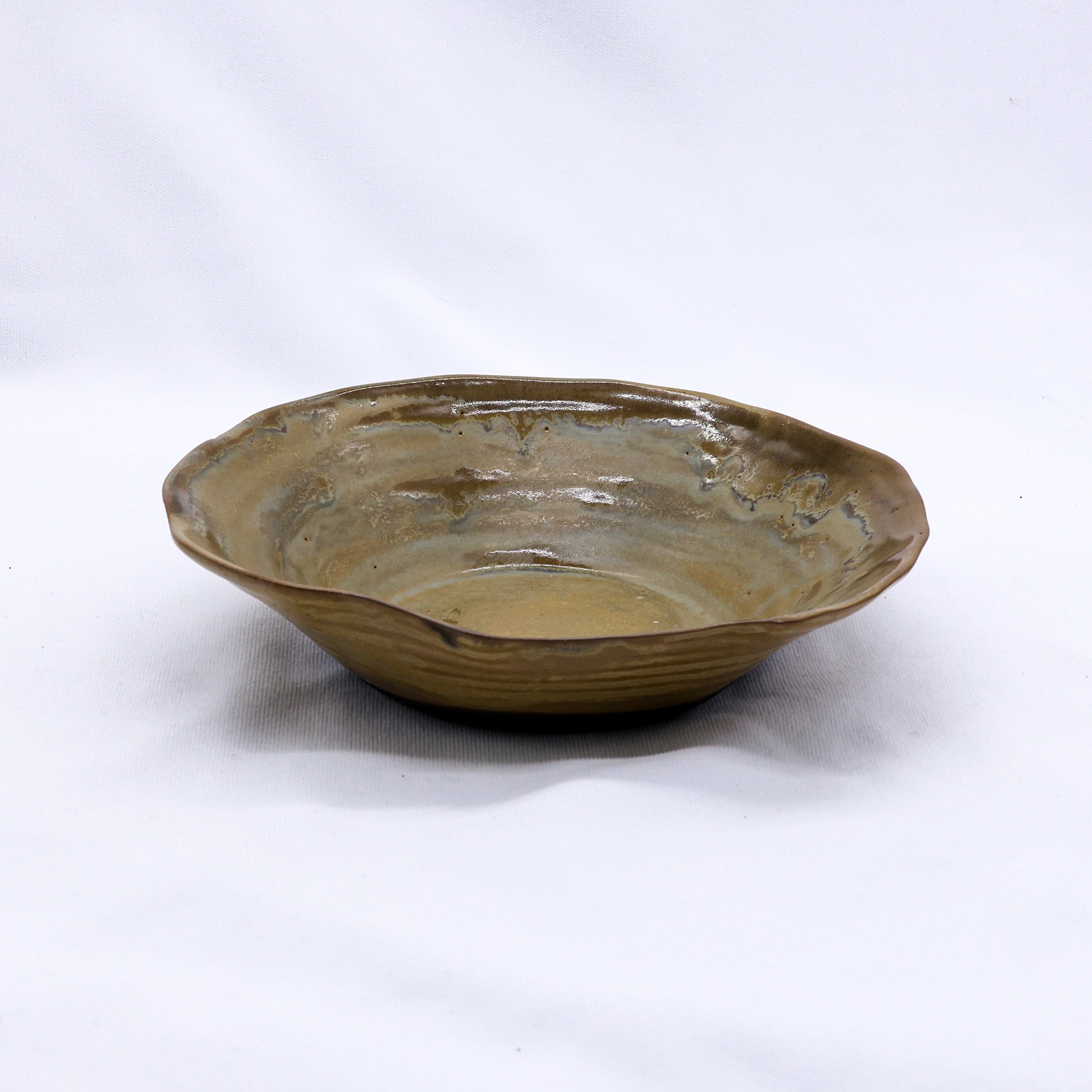 Bronze Olive Drift Lava Handmade Ceramic Stoneware Plate
