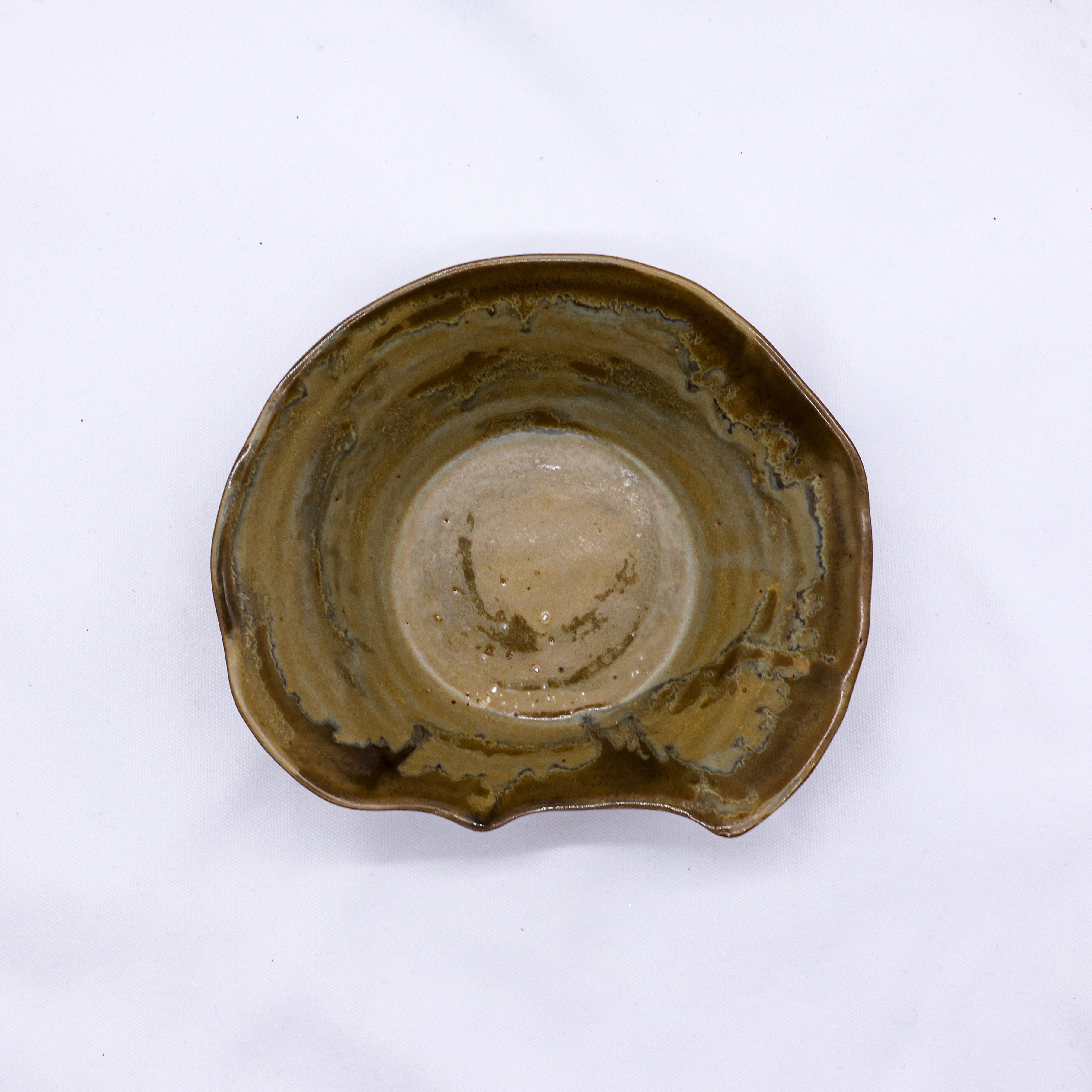 Bronze Olive Drift Lava Handmade Ceramic Stoneware Plate