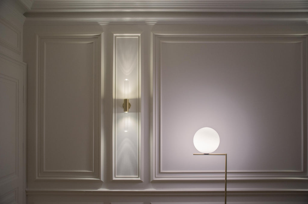 Spire Brass Vertical Tube Wall Light