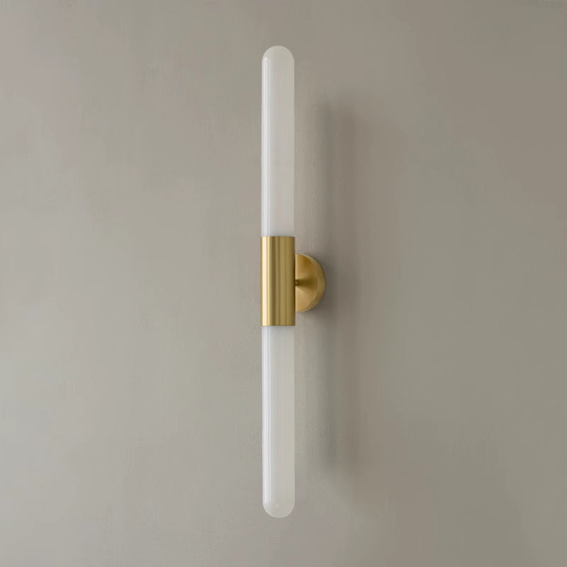 Spire Brass Vertical Tube Wall Light