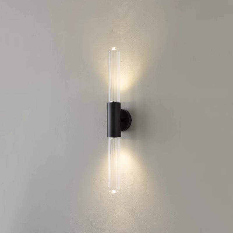 Spire Brass Vertical Tube Wall Light