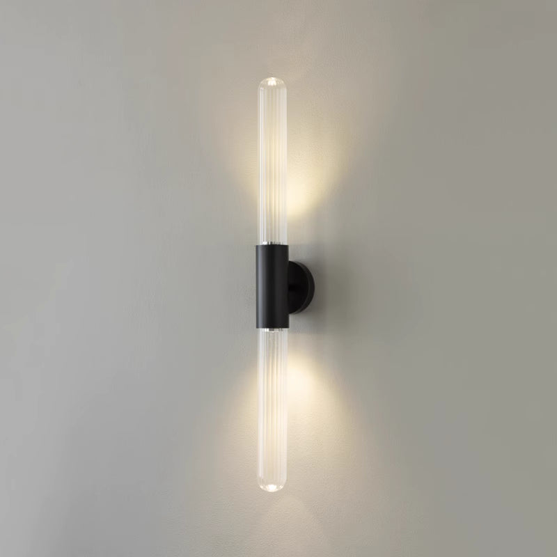 Spire Brass Vertical Tube Wall Light
