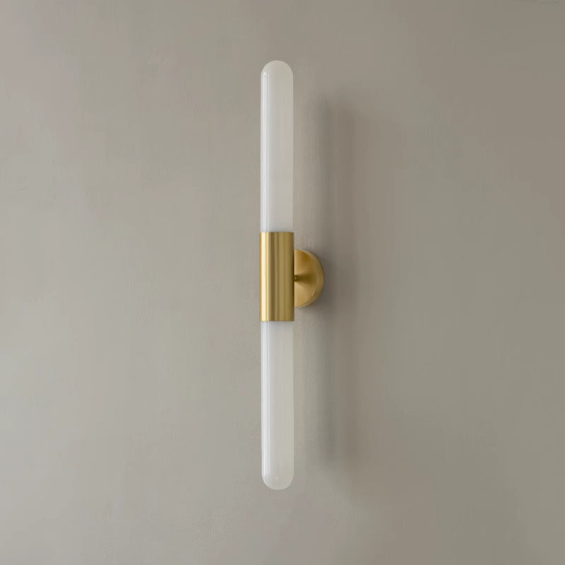 Spire Brass Vertical Tube Wall Light