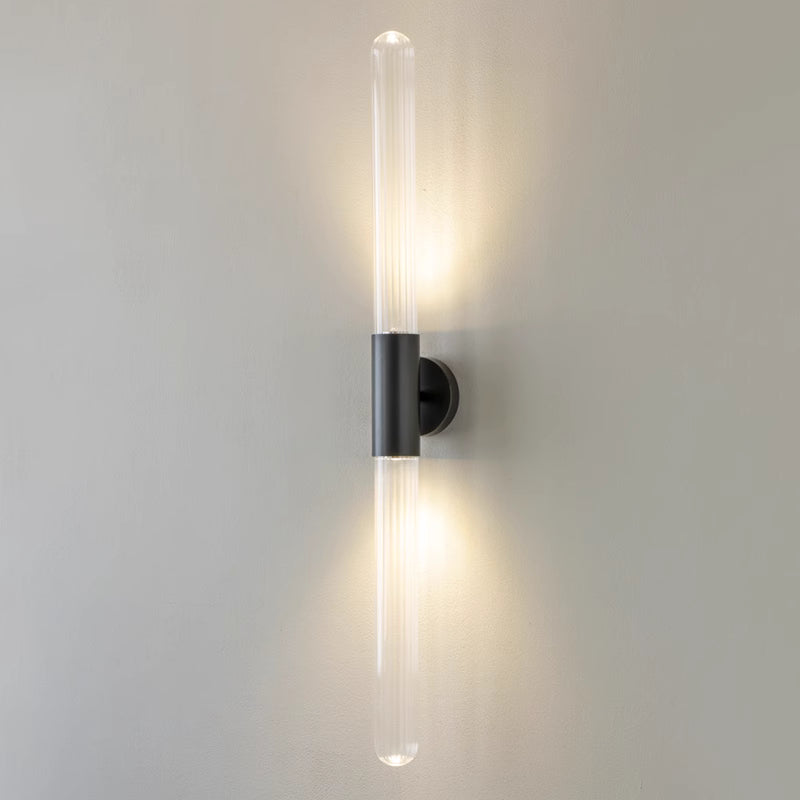 Spire Brass Vertical Tube Wall Light