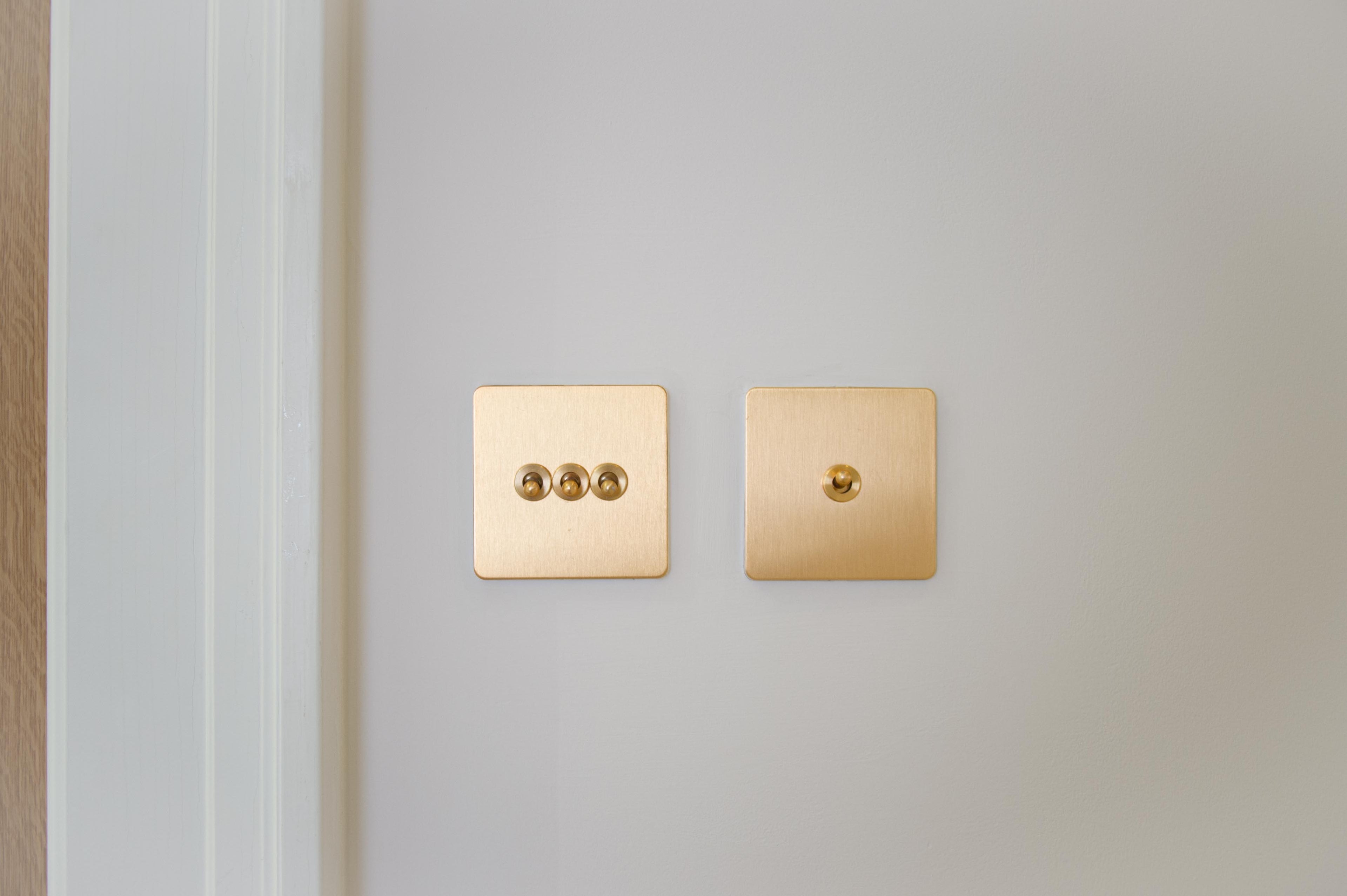 Horizon Brushed Brass Hidden Screw Switches