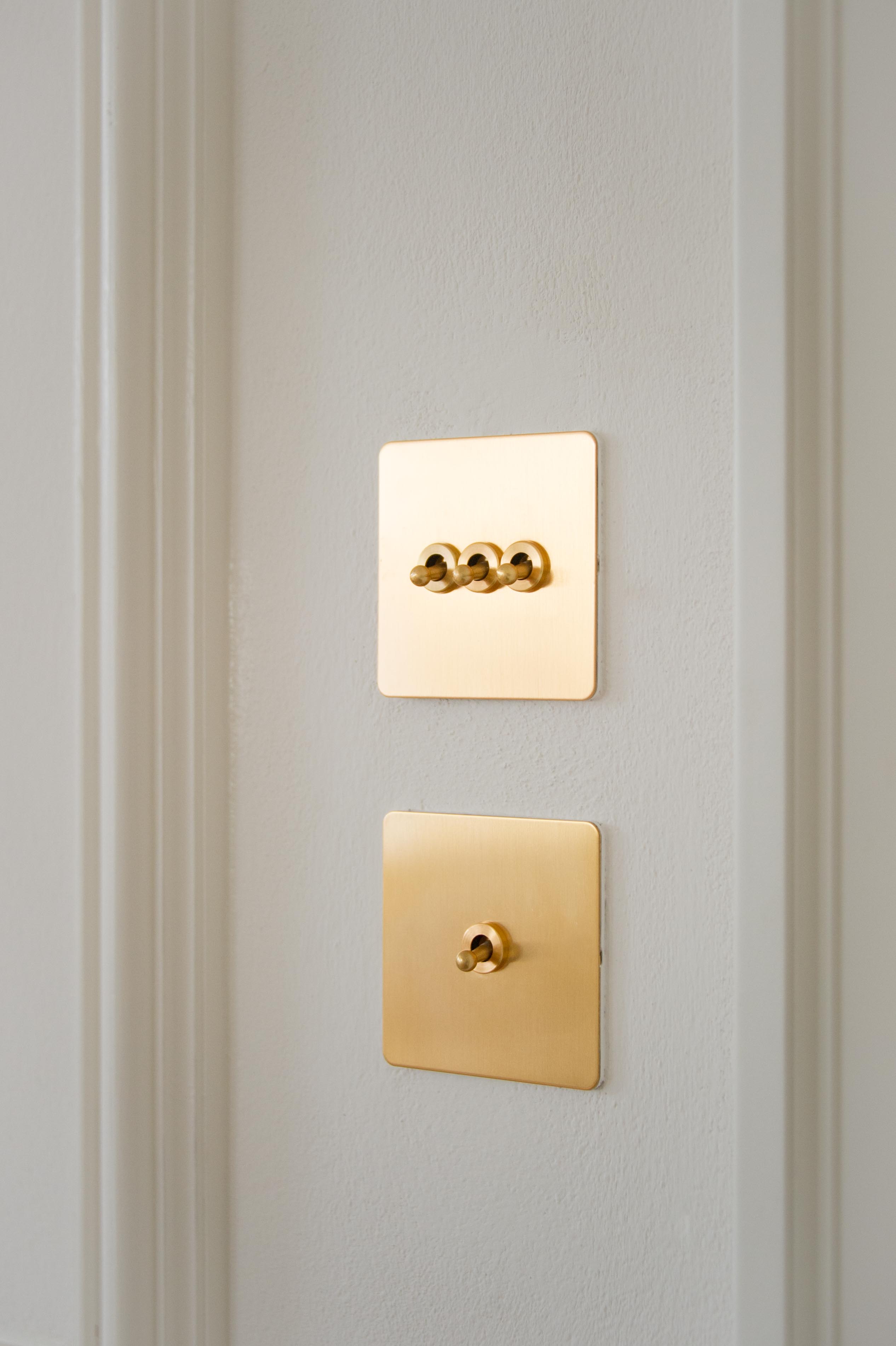 Horizon Brushed Brass Hidden Screw Switches