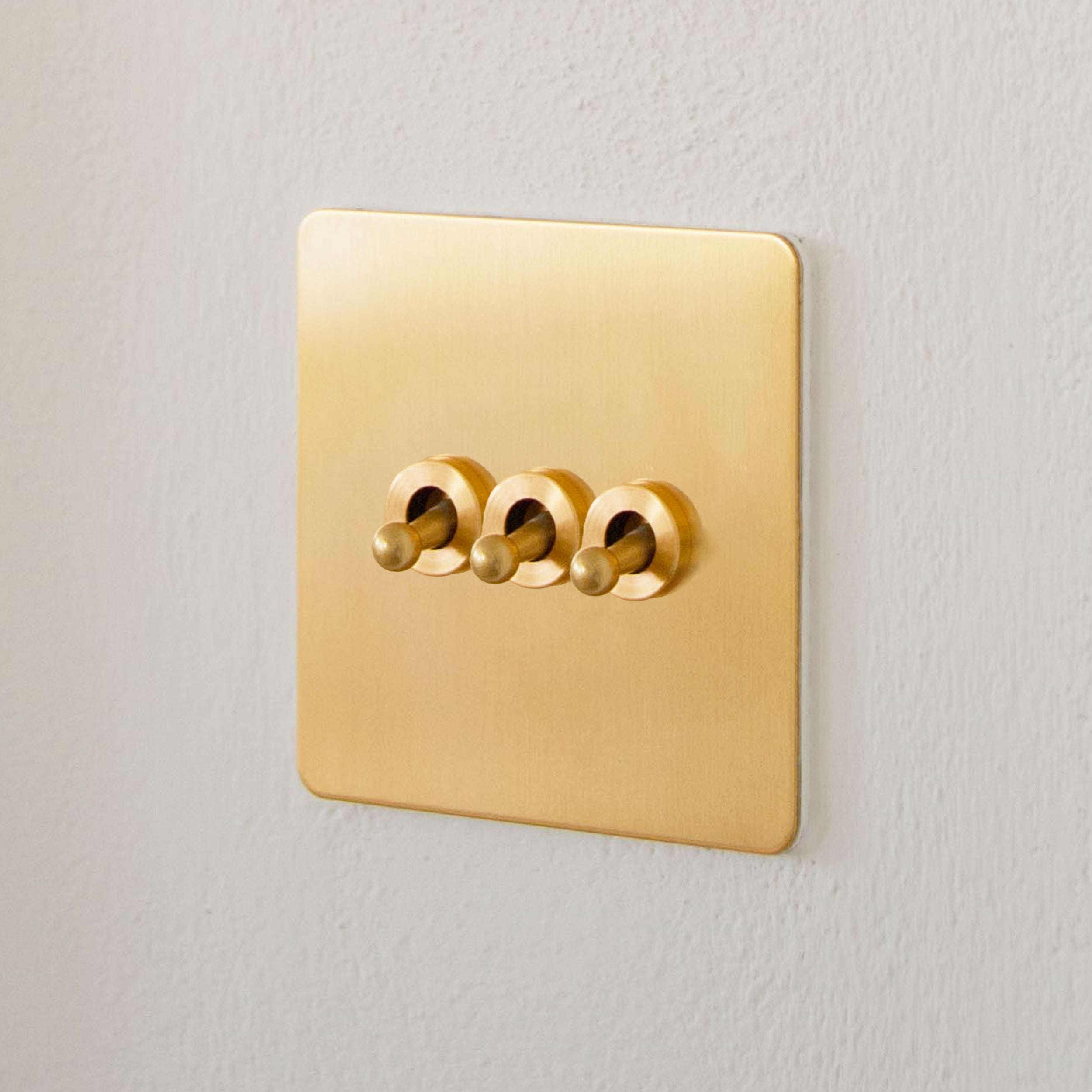 Horizon Brushed Brass Hidden Screw Switches