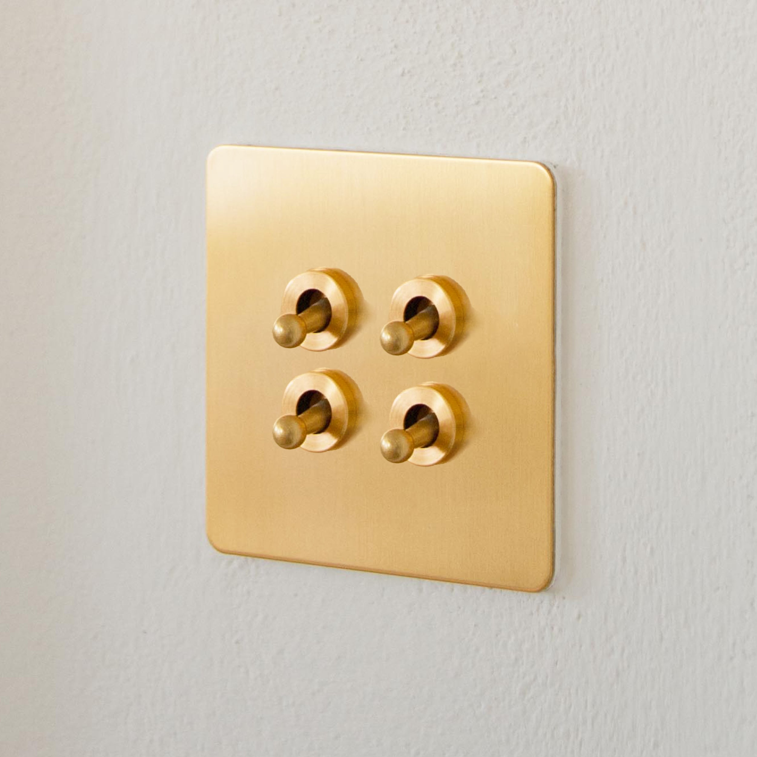 Horizon Brushed Brass Hidden Screw Switches