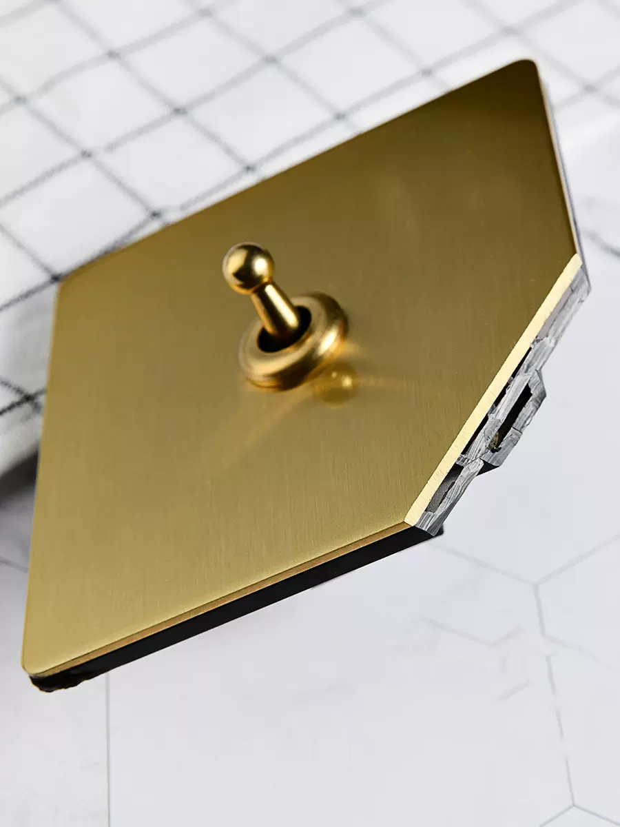 Horizon Brushed Brass Hidden Screw Switches