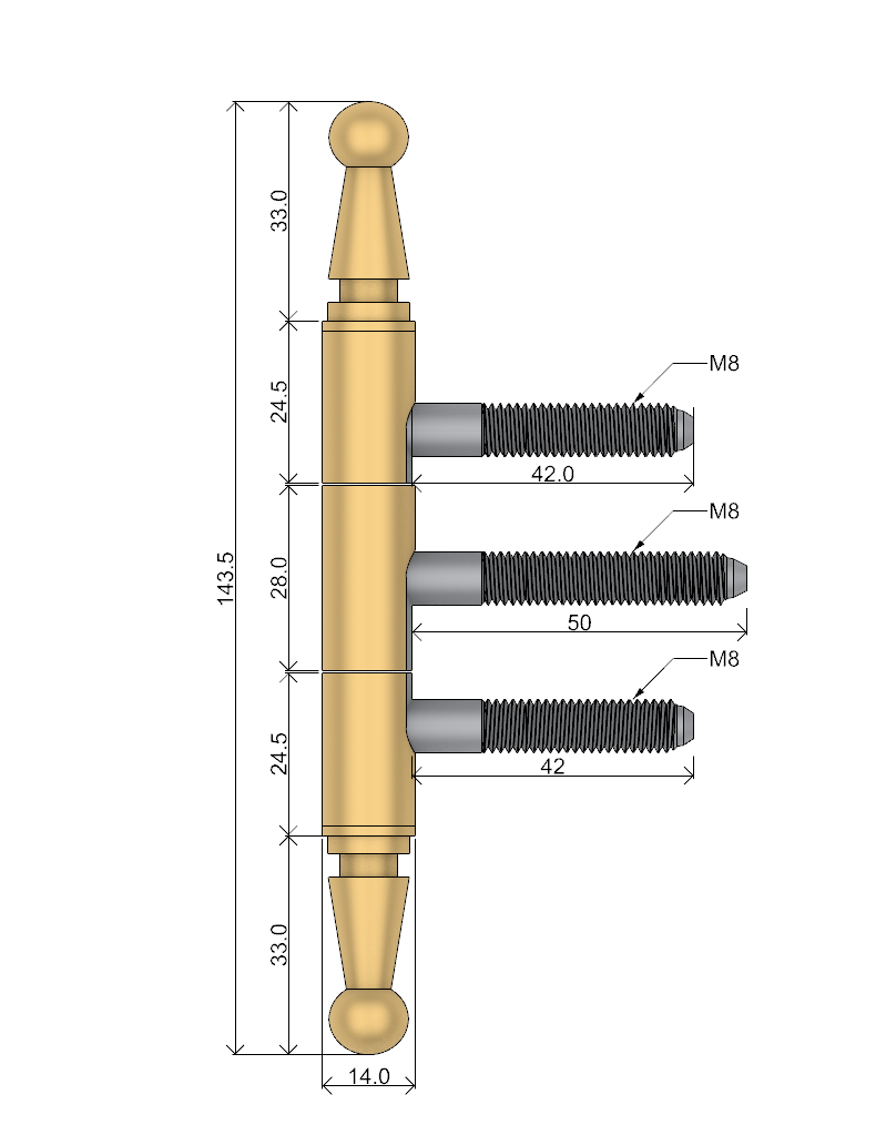Aufsteckhülse Sondermodell Messing - DRAFT